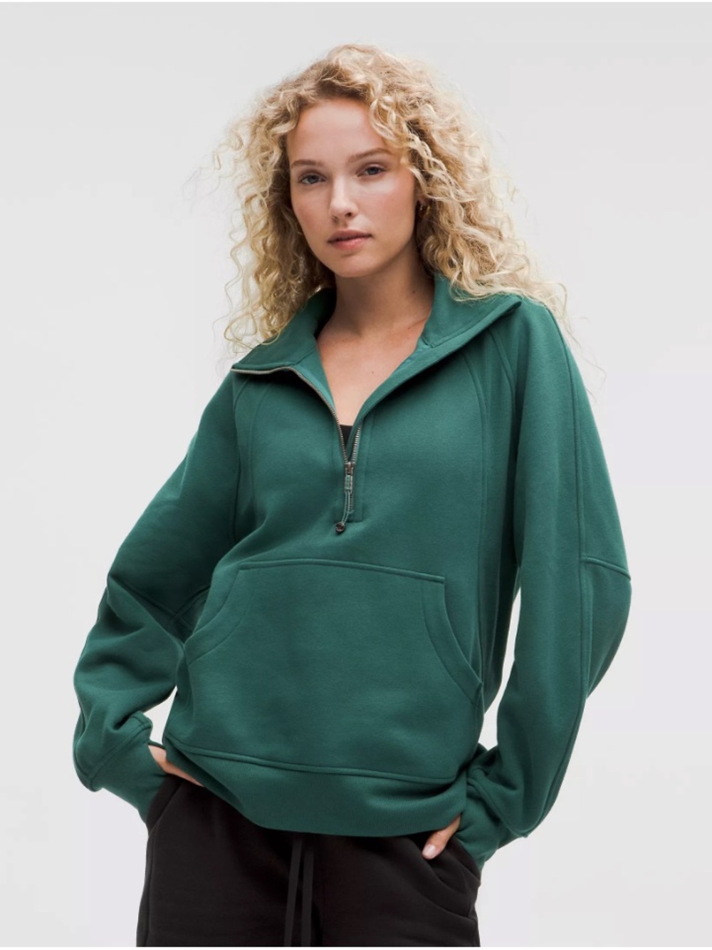 Scuba Oversized Half-Zip Hoodie Long